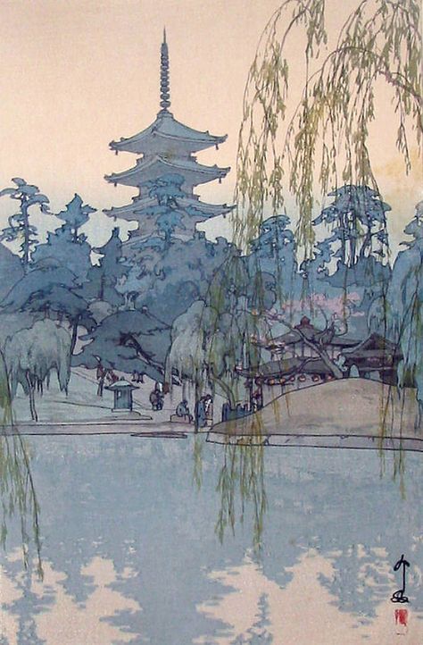 Hiroshi Yoshida Hiroshi Yoshida, Illustration Kunst, Seni Vintage, Japanese Art Prints, Art Asiatique, Wood Block Printing, Art Japonais, Art Et Illustration, Japanese Woodblock Printing