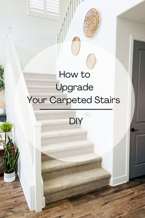 Carpet With Rug On Top, Carpet With Rug, Vinyl Flooring On Stairs, Flooring Ideas Diy, Stairs Upgrade, Flooring On Stairs, Carpet Options, Redo Stairs, Stairs Makeover Ideas