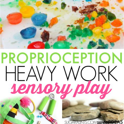 Heavy Work Sensory, Tactile Sensory Activities, Sensory Processing Activities, Proprioceptive Activities, Therapy For Kids, Sensory Integration Therapy, Tactile Activities, Sensory Seeker, Occupational Therapy Kids