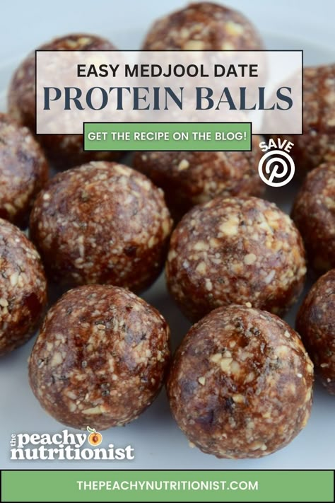 easy medjool date Protein Balls Protein Bites With Dates, Medjool Date Balls, Protein Ball With Dates, Power Balls Recipe With Dates, Dates Power Balls, Date But Balls, Date Power Balls Recipe, Date Protein Balls Healthy, Plant Based Protein Balls