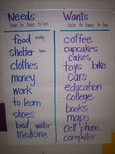 Wants and Needs Wants Vs Needs, Needs Vs Wants, Hello Literacy, Financial Literacy Lessons, Economics Lessons, Month Challenge, Social Studies Lesson Plans, Classroom Pictures, Kindergarten Social Studies