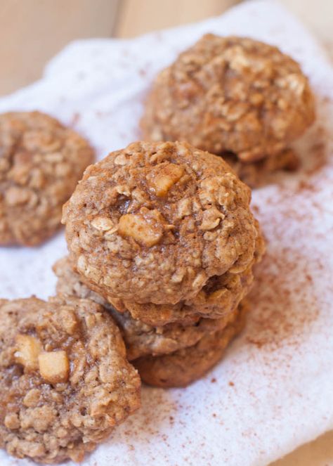 Apple Spice Oatmeal, Spice Oatmeal Cookies, Spice Oatmeal, Oatmeal Apple, Apple Oatmeal Cookies, Brown Butter Cookies, Apple Oatmeal, Apple Spice, Apple Cookies