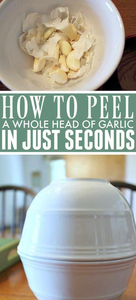 How to Peel Garlic in Just Seconds! Really! | The Creek Line House How To Peel Garlic, Martha Stewart Cooking School, Smelling Good, Baking Basics, Garlic Head, Cooking 101, Cooking Basics, Fresh Garlic, Baking Tips