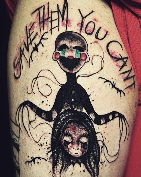 Puppet Tattoo, Fnaf Tattoo, Fnaf Puppet, Coffin Tattoo, Stick Poke Tattoo, Bat Tattoo, Kawaii Tattoo, Gaming Tattoo, Horror Tattoo