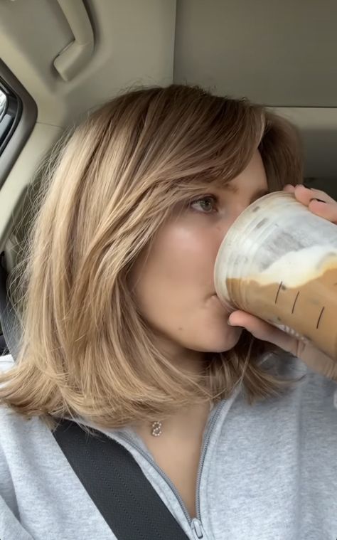 Short Haircut Light Brown Hair, Midi Haircut Layers, Highlight Blonde Short Hair, Hair Short Length, Short Hairstyle Women Round Face Thick Hair, Collarbone Length Hair Fine, Dark Blonde Bob Hair, Fall Blonde Hair Color Shoulder Length, Short Haircut For Thick Straight Hair