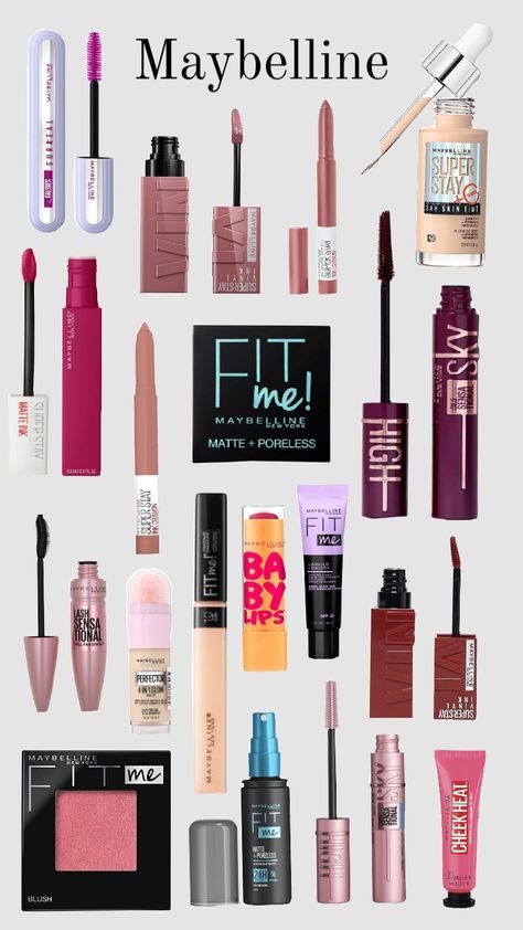 Maybelline Aesthetic, Maybelline Makeup Products, Superstay Maybelline, Maybelline Cosmetics, Alat Makeup, Essence Makeup, Makeup List, Maybelline Makeup, Evening Makeup