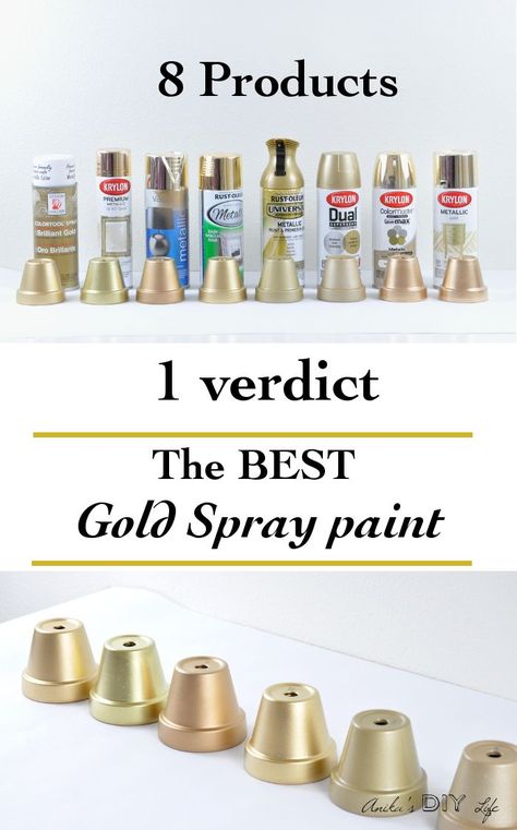 She tested 8 brands of gold spray paint! This is the most comprehensive review of the best gold spray paint out there! Best Gold Spray Paint, Astuces Diy, Gold Spray Paint, Spray Paints, Gold Spray, Paint Stain, Painting Tips, Spray Painting, Gold Paint