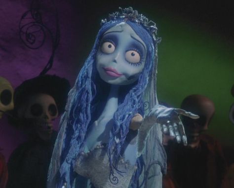 Emily from Tim Burton’s: The Corpse Bride ©2005 WARNER BROS. ENTERTAINMENT INC The Corpse Bride, Emily Corpse Bride, Corpse Bride, Blue Hair, Makeup, Hair, Blue, Make Up