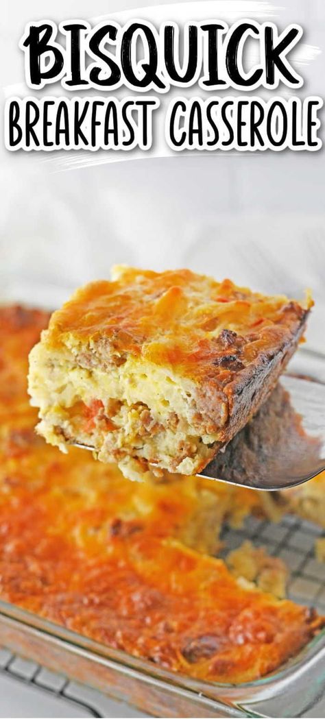 Enjoy a no-fuss and delicious breakfast with our Bisquick Breakfast Casserole. This recipe brings together the convenience of Bisquick baking mix with classic breakfast ingredients like eggs, ham, cheese, and more. Simply mix everything together, pour it into a casserole dish, and bake to perfection. It's a comforting and satisfying way to start your day, whether you're feeding a hungry family or meal-prepping for the week ahead. Bisquick Breakfast Casserole Bacon, Bisquick Egg Bake Breakfast Casserole, Breakfast Casserole With Bisquick, Breakfast Casserole Bisquick, Bisquick Breakfast Casserole, Bisquick Breakfast, Bisquick Recipes Breakfast, Eggs And Veggies, Happy Breakfast