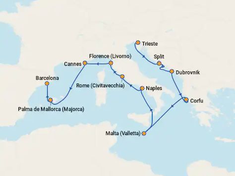 Western Mediterranean Cruise, Best Mediterranean Cruises, Cruise Mediterranean, Malta Valletta, Top Cruise, European Cruises, Cruise Europe, Vacation Itinerary, Mediterranean Cruise