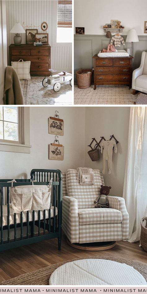 Cottage Boy Nursery, Nature Inspired Nursery Ideas, Vintage Nursery Ideas Boy, Vintage Nursery Inspiration, Vintage Nature Nursery, Coastal Cottage Nursery, Cottage Style Nursery, Gender Neutral Vintage Nursery, Antique Boy Nursery