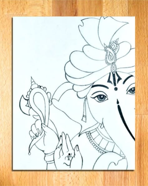 Easy Drawing of Lord Ganesha | Lord Ganpati Drawing Step by Step | Lord Ganesha Line Art || lord ganesha drawing, how to draw ganpati bappa, easy drawing of ganpati bappa, ganpati bappa pencil drawing, lord ganesha sketch, lord ganesha pencil drawing, art videos, god drawing, pencil drawing, simple drawing, line arts, drawing tutorial, vivek art academy. Ganapati Bappa Sketch, Lord Ganesha Line Art, Easy Ganapathi Drawing, Ganesha Face Drawing, Ramlala Drawing, Ganesha Sketch Pencil Easy To Draw, Lord Ganesha Drawing Easy, Ganpati Outline, Simple Ganpati Drawing