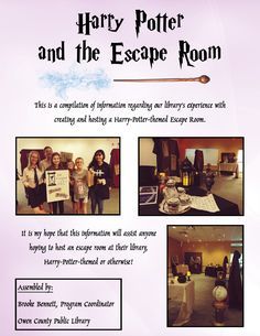 Interested in a DIY Escape Room? I created a PDF about my 2018 experience creating an escape room with a Harry Potter theme for a public library. Free and available to anyone interested in using it for reference! Diy Harry Potter Escape Room, Harry Potter Escape Room Diy Free, Wizard Escape Room, Harry Potter Escape Room For Kids, Harry Potter Escape Room Ideas, Hogwarts Spells, Harry Potter Escape Room, Breakout Games, Harry Potter Library