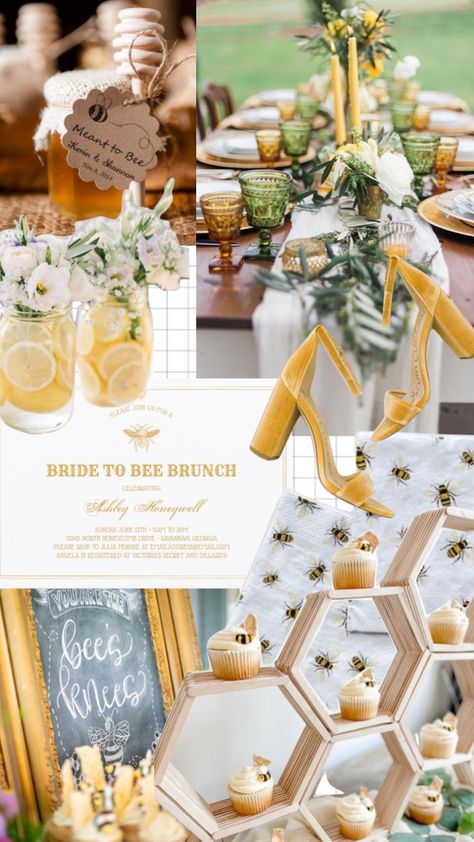 Bridal Shower Bride To Bee, Bumble Bridal Shower Ideas, Bridal Shower Theme Bee, Bridal Shower Honey Bee Theme, Bride To Bee Centerpieces, Bee Theme Wedding Shower Ideas, Meant To Be Bridal Shower Theme, I Found My Honey Bridal Shower Theme, Bridal Shower Ideas Bee Themed