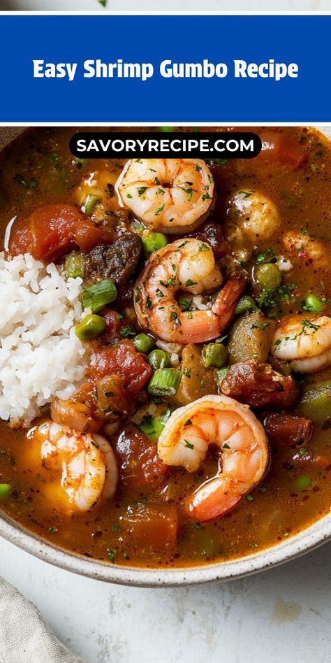 Want to impress with a classic Southern dish? This Easy Shrimp Gumbo Recipe is not only delicious but also easy to make! Perfect for seafood dinner ideas, it’s sure to become a family favorite. Don’t forget to save it for when you want to bring a taste of New Orleans home! Shrimp Gumbo Recipe Easy, Easy Shrimp Gumbo, Seafood Gumbo Recipe Easy, Seafood Dinner Ideas, Shrimp Gumbo Recipe, Easy Gumbo, Gumbo Recipe Easy, Seafood Gumbo Recipe, Shrimp Gumbo