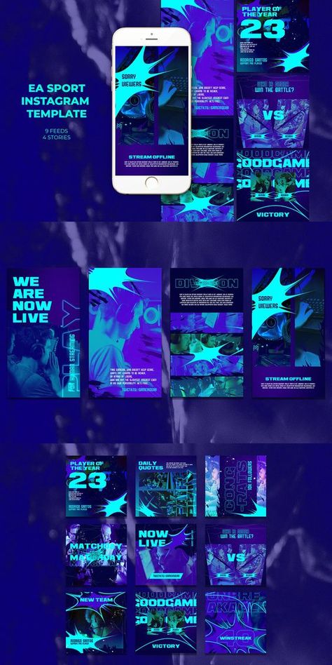 Ea Sport Instagram Templates Brand Identity Design Logo Inspiration, Instagram Board, Publicidad Creativa, Social Media Calendar, New Background Images, Identity Design Logo, Sports Graphic Design, Trik Fotografi, Free Instagram