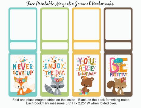 Free Printable Magnetic Journal Bookmarks – CuteCrafting Bookmarks Diy Kids, Free Printable Bookmarks, Bookmark Card, Christmas Bookmarks, Bookmark Printing, Bookmark Template, Bookmarks Kids, Fell Asleep, Diy Bookmarks