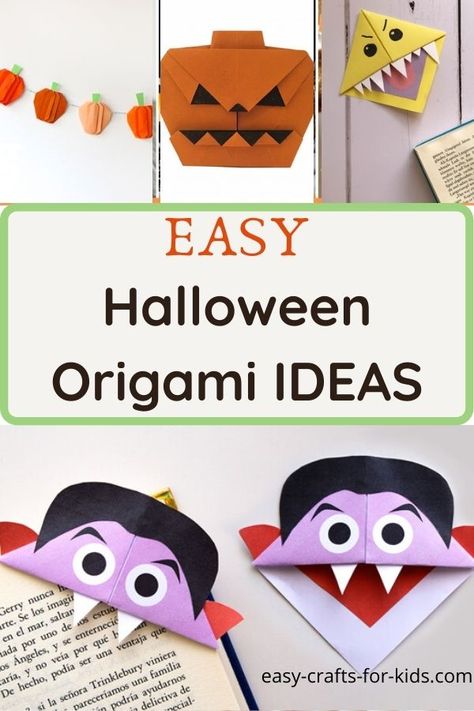 10+ Halloween Origami Ideas that Kids Can Make! Paper Airplane Craft, Halloween Crafts For Teens, Origami Halloween Decorations, Bookmarks Origami, Bookmarks Craft, Origami Instructions For Kids, Airplane Craft, Origami Pumpkin, Halloween Library