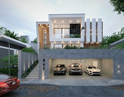 Slope House Design, Slope House, Two Story House Design, Modern Minimalist House, House Design Trends, Best Modern House Design, Building House Plans Designs, Modern Exterior House Designs, House Gate Design