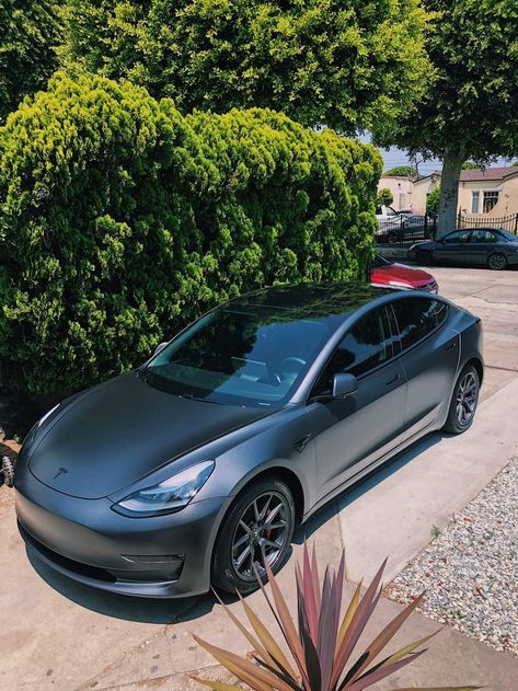 Tesla Wrapped, Tesla Suv, Tesla Electric Car, Matte Cars, Tesla Models, Tesla 3, Tesla Accessories, Tesla Roadster, Tesla Motors