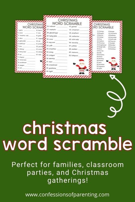 Looking for a game that everyone can play? Grab your family and focus on all things Christmas with our free Christmas Word Scramble printable! Christmas Pictionary, Christmas Writing Prompts, Christmas Word Scramble, Scramble Words, Christmas Writing, Quiet Activities, 50 Words, Word Scramble, Short Words