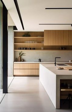 Minimalist Kitchen Design Inspiration, Japandi Kitchen Island, Minimal Kitchen Design, Scandi Kitchen, Detail Arsitektur, Makeover Kitchen, Kitchen Island Diy, Scandinavian Kitchen Design, Barn Kitchen