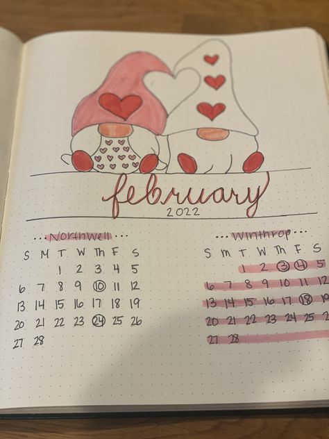 February Aesthetic Month Calendar, February Whiteboard Ideas, February Dot Journal Ideas, February White Board Ideas, February Bujo Theme, Bulett Journal Ideas February, Febuary Spreads Bullet Journal, February Doodles, Bullet Journal Febrero