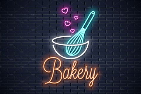 Baking with wire whisk neon sign. #background#wall#banner#complied Modern Centre Table Designs, Baking Wallpaper, Neon Banner, Galaxia Wallpaper, Baking Aesthetic, Cake Wallpaper, Neon Light Art, Neon Signs Quotes, Wire Whisk