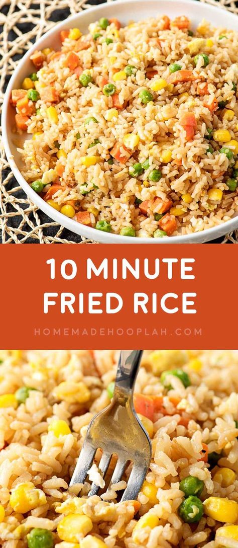 Making Fried Rice, Minute Rice, Diy Easy Recipes, Fried Rice Recipe, Sticky Rice, Asian Dishes, Rice Dishes, Vegetable Side Dishes, 10 Minute