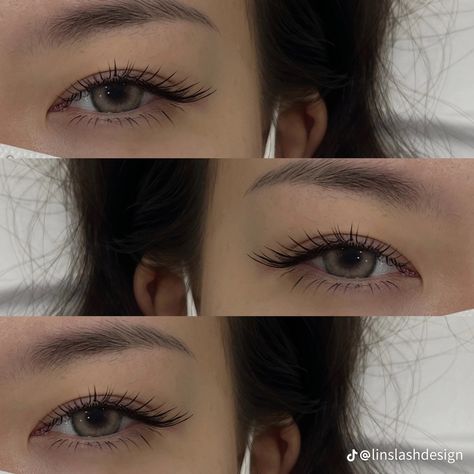 Asian Cat Eye Lash Extensions, Doll Eye Lash Extensions Asian, Asian Eyelash Extensions Styles, Asian Lash Extensions Styles, Cat Lash Extensions, Monolid Lash Extensions, Eyelash Extensions Asian, Asian Eyelash Extensions, Types Of Eyelash Extensions Styles