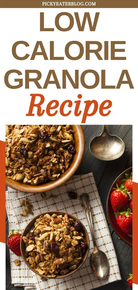 Health Granola Recipes, Healthy Granola Recipe Low Calorie, Homemade Granola Low Calorie, Low Point Granola, Low Sodium Granola Recipe, Weight Watchers Granola Recipe, Toasted Granola Recipe, Low Cal Granola Recipe, Healthy Granola Recipe Low Sugar