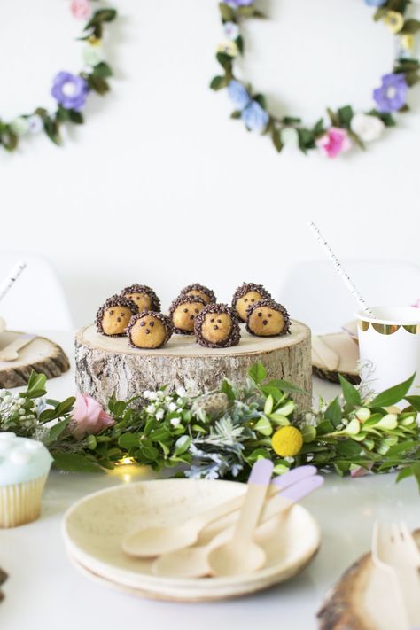 Make These Adorable Hedgehog Donut Holes Donut Holes Recipe, Hedgehog Cookies, Donut Hole Recipe, Woodland Party Theme, Woodland Theme Baby, Hedgehog Birthday, Fondant Animals, Baby Hedgehog, Baby Shower Woodland Theme