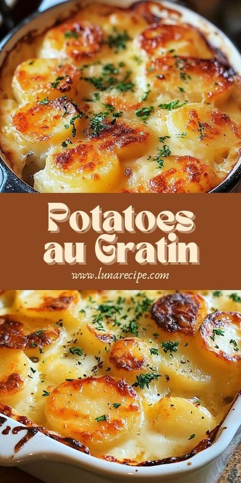 Potatoes au Gratin is sure to be a crowd-pleaser, bringing warmth and flavor to your table! 🥔🧀 Layers of thinly sliced potatoes baked with creamy cheese and a golden crust make this dish perfect for holiday meals, potlucks, or cozy family dinners. It’s rich, savory, and always a hit!  📌 Save this pin to serve cheesy, comforting Potatoes au Gratin for your next gathering! #PotatoesAuGratin #ComfortFood #HolidayRecipes #CheesyGoodness #EasySideDishes #FamilyFavorites Cheesy Augratin Potatoes, Mandolin Sliced Potatoes, Individual Potatoes Au Gratin, Au Potatoes Gratin, Mashed Potatoes Au Gratin, Scalloped Potatoes Using Canned Potatoes, Pioneer Woman Potatoes Au Gratin, Home Made Au Gratin Potatoes, Potatoes Al Graten