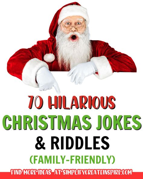 Get in the Christmas spirit than with a few funny Christmas jokes and riddles for kids. 70 of our favourite Christmas-themed jokes and riddles that are sure to make you laugh this holiday season. From corny puns to silly wordplay, these jokes are sure to bring some holiday cheer to kids and adults alike. From child-friendly festive jokes to Christmas knock knock jokes and funny Christmas riddles that will have you thinking, this collection of holiday jokes are sure to bring on a few belly laughs Jokes For Christmas Crackers, Christmas Jokes Humor, Christmas Riddles For Adults, Christmas Jokes Hilarious, Christmas Funny Pictures, Christmas Jokes For Adults, Christmas Tree Jokes, Christmas Riddles For Kids, Christmas Knock Knock Jokes