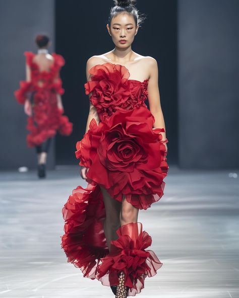 red dress runaway Red Runway Fashion, Red Runway, April 15, Unique Dresses, Outfits Ideas, Vivienne Westwood, Runway Fashion, Red Dress, Fashion Outfits