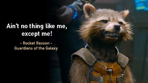 https://i.pinimg.com/originals/4c/e2/94/4ce2944420d83d61f70fd9204f388dd0.gif Guardians Of The Galaxy Quotes, Rocket Quotes, Galaxy Quotes, Rocket Racoon, We Have A Hulk, Raccoon Funny, Rocket Raccoon, Hall Decor, Superhero Movies