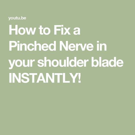 How to Fix a Pinched Nerve in your shoulder blade INSTANTLY! How To Fix A Pinched Nerve In Shoulder, Trapped Nerve In Shoulder, Stretches For Pinched Nerve In Shoulder, Neck Stretches For Pinched Nerve, Pinched Nerve In Shoulder Blade, Sciatica Stretch, Pinched Nerve In Shoulder, Nerves In Back, Pinched Nerve In Neck