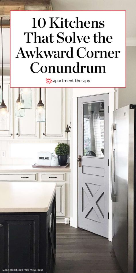 10 Corner Kitchen Cabinet Ideas - How to Maximize a Kitchen Corner | Apartment Therapy Kitchen Cabinets Corner, Kitchen Corner Cabinet Ideas, Kitchen Corner Ideas, Corner Kitchen Cabinet Ideas, Corner Pantry Cabinet, Corner Cabinet Solutions, Corner Kitchen Pantry, Corner Apartment, Awkward Corner