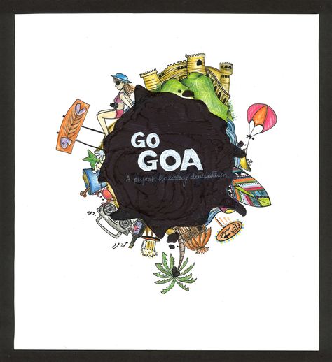 Goa tourism Incredible India Pune Highlight Cover Instagram, Goa Icon Instagram Highlight, Goa Logo For Instagram Highlights, Goa Illustration Art, Goa Highlight Cover Instagram, Goa Logo, Goa Poster, Goa Tourism, Skull Wallpaper Iphone