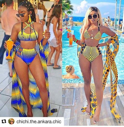 14 Cute Ankara Swimsuits - The Glossychic Ankara Swimsuit, African Swimwear, Swimming Gear, Urban Trends, Swimsuits Outfits, African Fashion Modern, African Print Fashion Dresses, African Clothing Styles, Cute Swimsuits