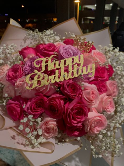 Pink Flowers For Birthday, 22 Roses Bouquet, Flower Boquettes Happy Birthday, Cute Birthday Bouquet, Flower Banquet Bouquets, Birthday Flowers Bouquet For Best Friend, 16 Birthday Flowers, Big Bouquet Of Flowers Birthday, 6 Flower Bouquet