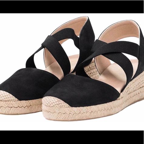 Simple Sandals, Ankle Sandals, Closed Toe Sandals, Mid Heel Sandals, Espadrilles Platform, Closed Toe Shoes, Studded Heels, Platform Wedge Sandals, Platform Wedge