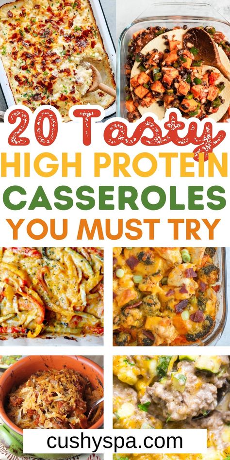 If you are looking for a delicious high protein dinner for your busy schedule you will love these incredible high protein casseroles. You can make these simple healthy casserole recipes ahead of time for high protein meal prep. High Protein Meals One Pan, Meal Prep For The Week Casserole, Fast Healthy Weeknight Dinners, Healthy Family Casseroles, Protein Based Dinner, 1800 Calorie High Protein Meal Plan, Healthy Meal Prep For Family Of 4, Dinner Ideas With Protein, Meal Prepped Dinners