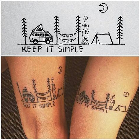 Keeping it simple. Who would you get this matching tattoo with? Design by @david_rollyn. #myadventureblanket Outdoor Tattoo Ideas, Journey Tattoo, Outdoor Tattoo, Camping Tattoo, Muster Tattoos, Back Of Shoulder Tattoo, Canvas Tent, Matching Tattoo, Ideas Photography