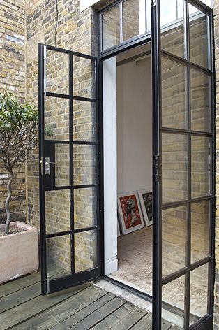 Choosing a style of patio doors for garden room Crittal Doors, Steel Doors And Windows, French Doors Patio, Door Glass Design, Steel Windows, Hus Inspiration, French Doors Interior, Kitchen Doors, Bifold Doors