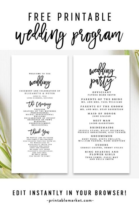 Wedding Program Template Free, Diy Wedding Program Fans, Programs Wedding, Diy Wedding Programs, Printable Programs, Wedding Seating Chart Template, Diy Wedding Planning, Printable Wedding Programs, Program Fans