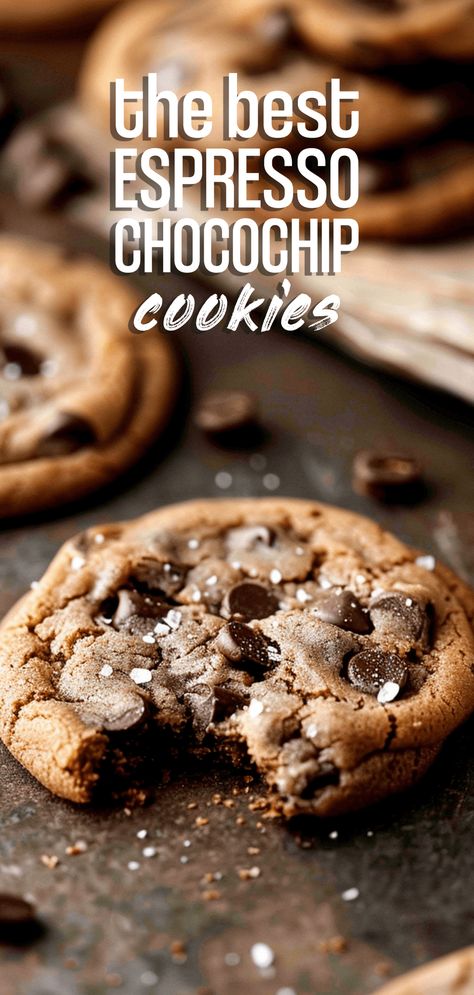 Espresso Chocolate Chip Cookies [27 Minutes] – Chasety Espresso Cookies Recipe, Espresso Chocolate Chip Cookies, 15 Minute Desserts, Espresso Cookies, Espresso Cookie, Chocolate Chip Cookies Recipe, Espresso Powder, Gourmet Cookies, Chocolate Espresso