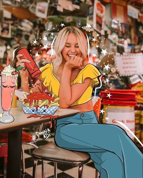 Foto Cartoon, Soda Shop, Artsy Photos, Illustration Blume, Art Apps, Kunst Inspiration, Online Graphic Design, Photographie Inspo, Doodle On Photo