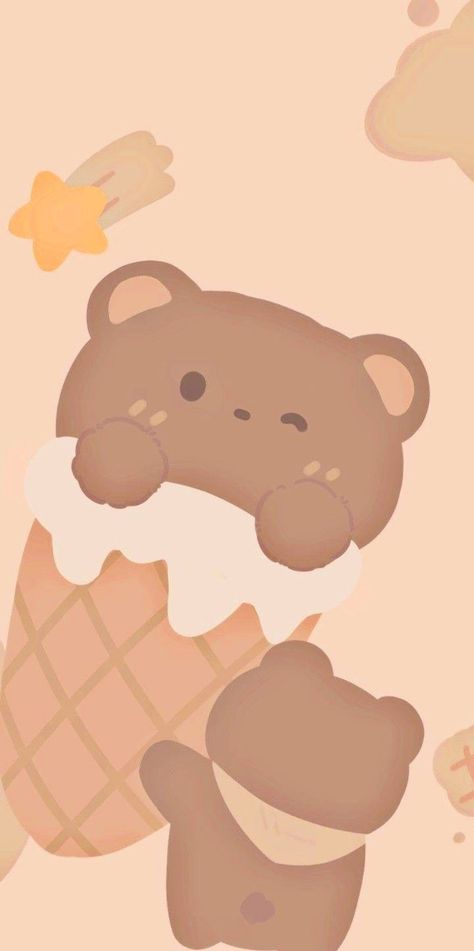 Korean Beige Aesthetic Wallpaper Iphone, Korean Bear Wallpaper, Kawaii Bear Wallpaper, Korean Bear, Korean Wallpaper, Notion Inspo, Cute Images For Wallpaper, Cute Home Screen Wallpaper, Teddy Bear Wallpaper