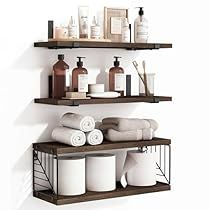 Floating Shelves Over Toilet, Toilet Shelving, Bathroom Floating Shelves, Natural Wood Crafts, Shelves Over Toilet, Rustic Modern Farmhouse, Paulownia Wood, Elegant Texture, Acrylic Shelf